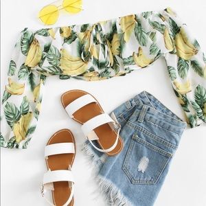 banana print crop top